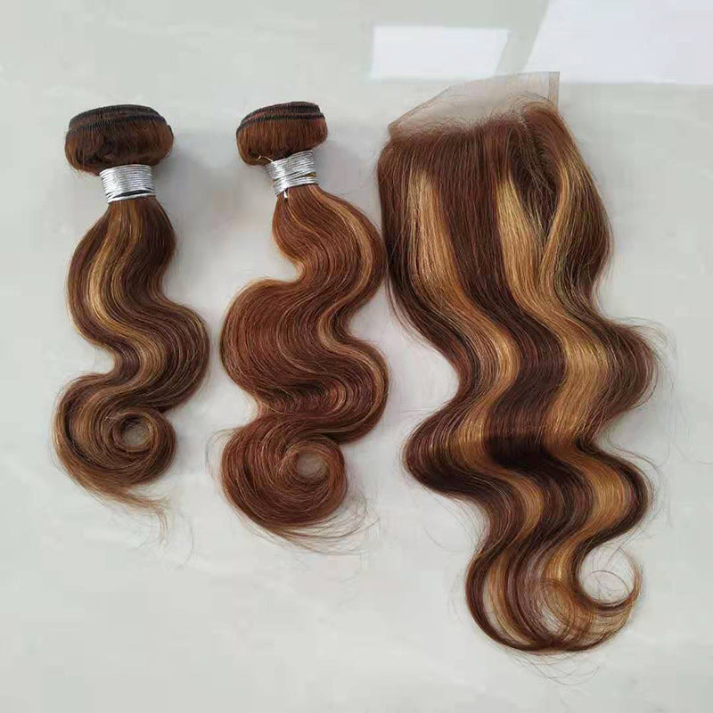 Real Hair Weave Piano Color Block Body Wave Bundle