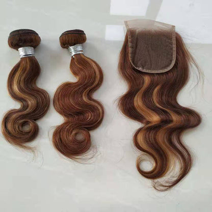 Real Hair Weave Piano Color Block Body Wave Bundle