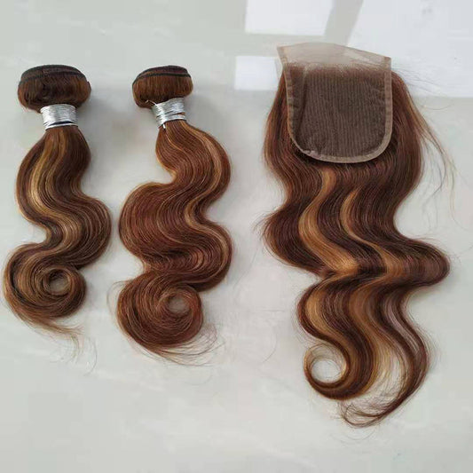 Real Hair Weave Piano Color Block Body Wave Bundle